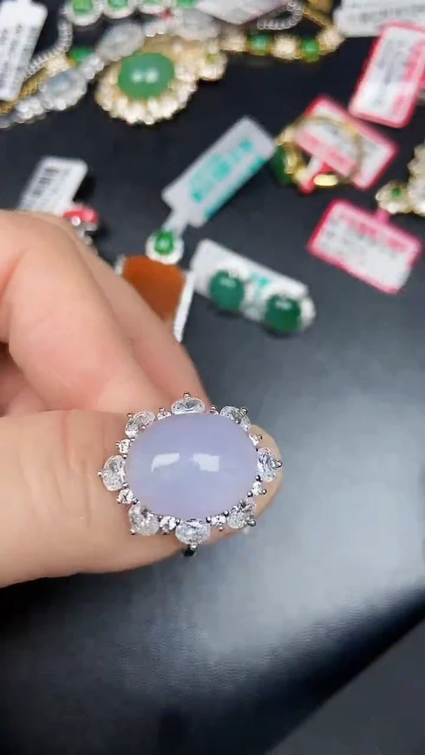 银S925镶嵌戒指翡翠3630