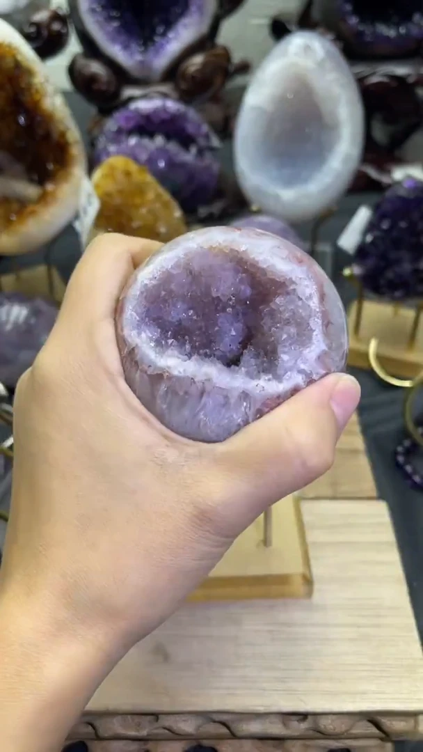 未镶嵌大型摆件（非配饰）紫晶225号开口笑