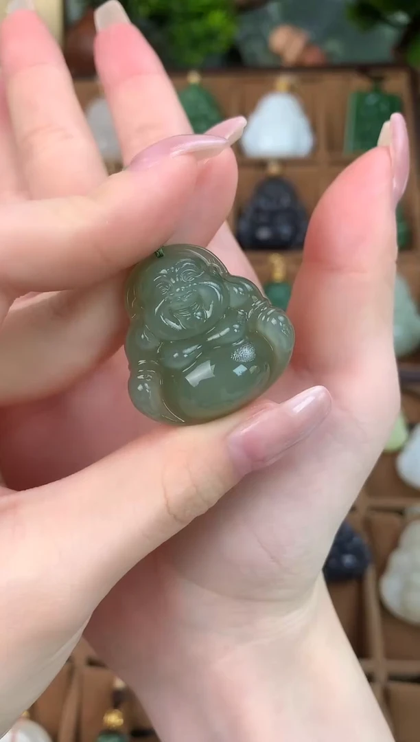 和田玉未镶嵌颈饰吊坠30mm