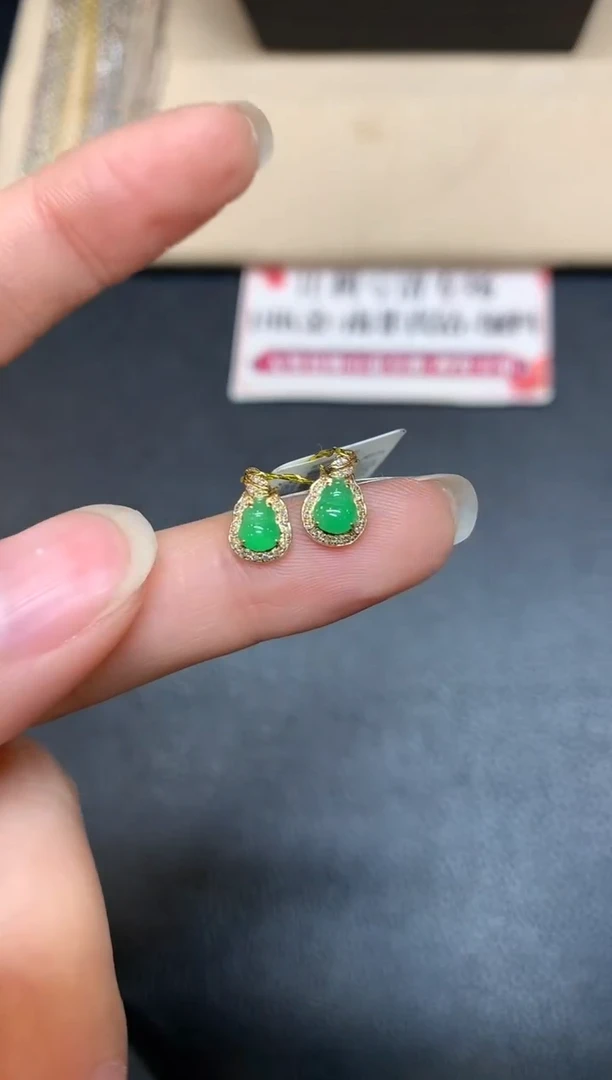【闪购商品】翡翠耳饰18K金镶嵌【无鉴赏期多样性发其一
