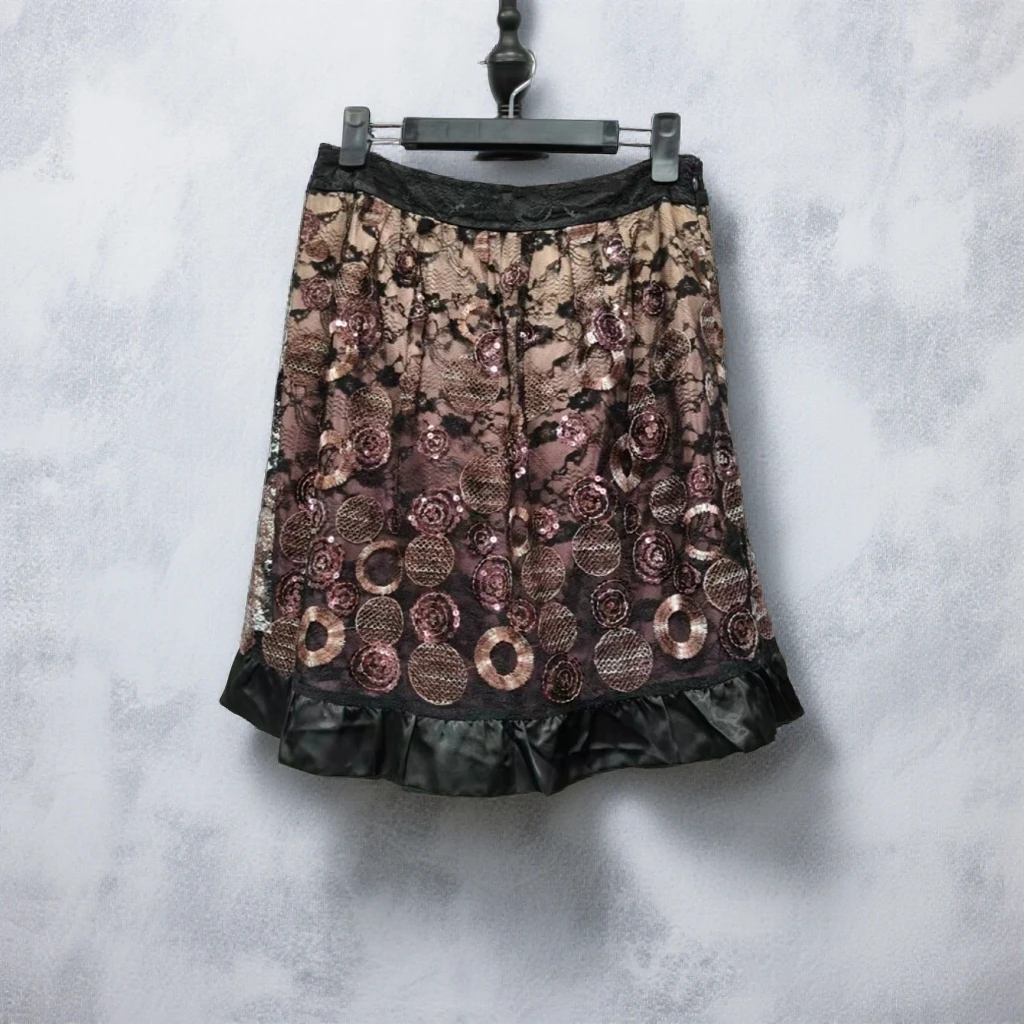 春秋款碎花图案半身裙短裙C649