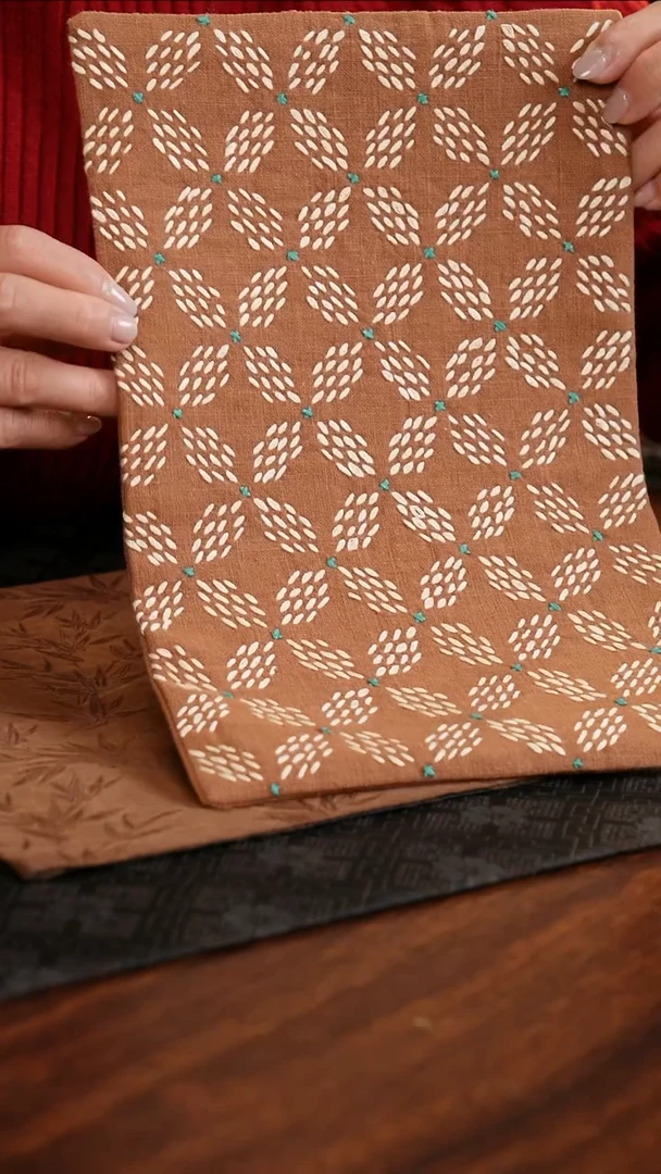 【闪购商品】织绣卡其色七宝纹小茶席长