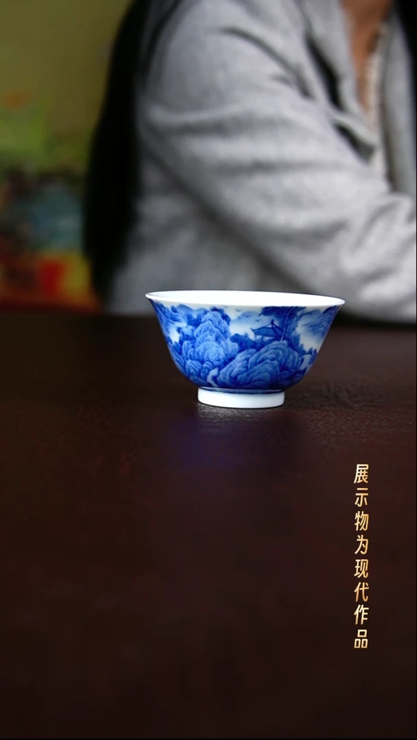 兴怀堂手绘柴窑杯