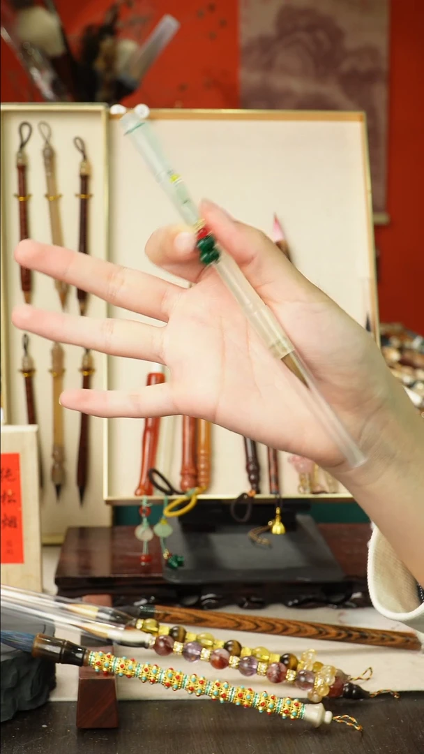 孤品高货毛笔链接 清水试笔 蘸墨不退