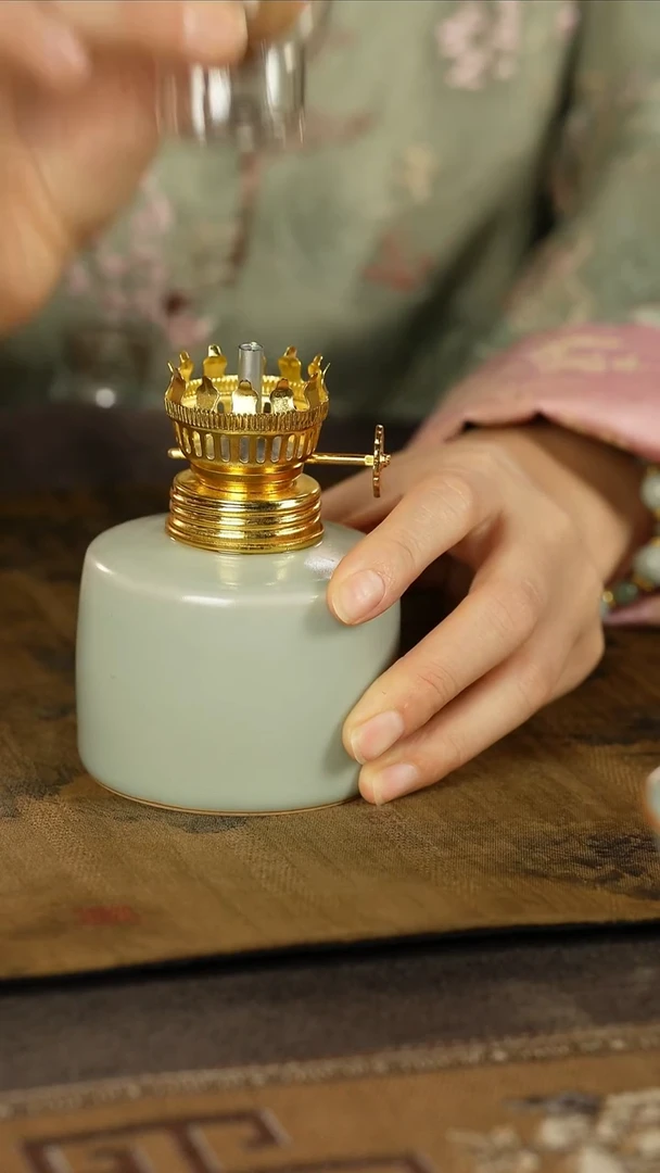 善窑厂汝窑天青酥油灯礼盒