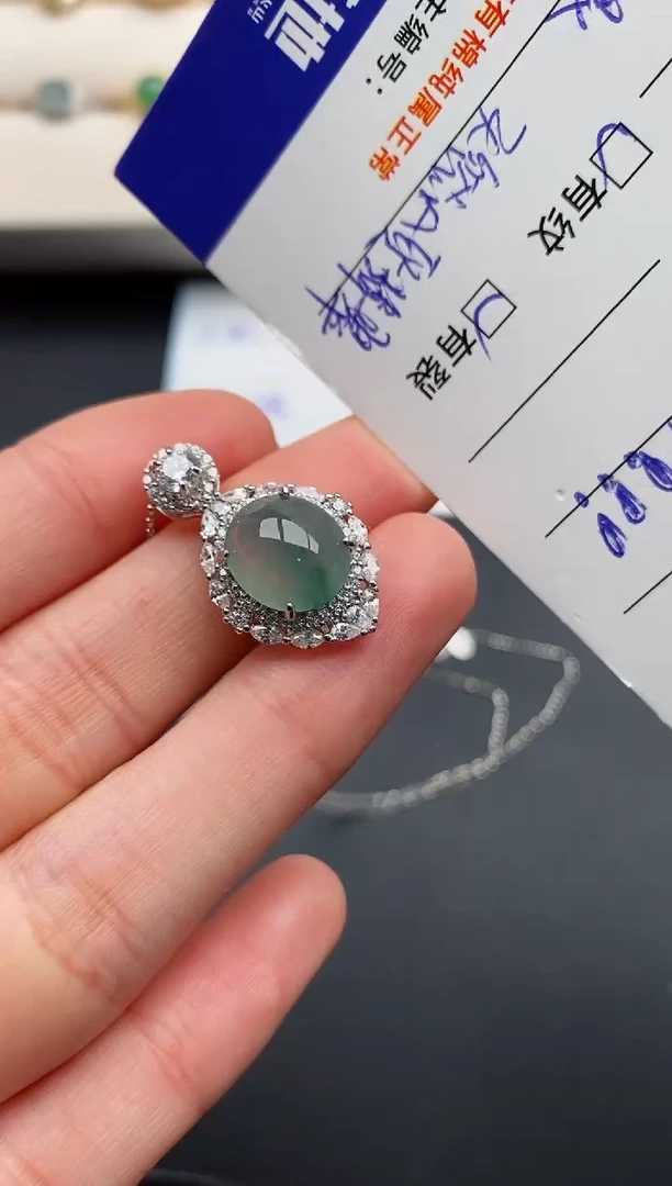 银S925镶嵌戒指翡翠666666+7