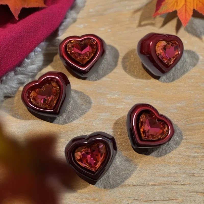 FB40+锆石水晶马贝双色双面爱心穿珠成品手工diy饰品立体配件