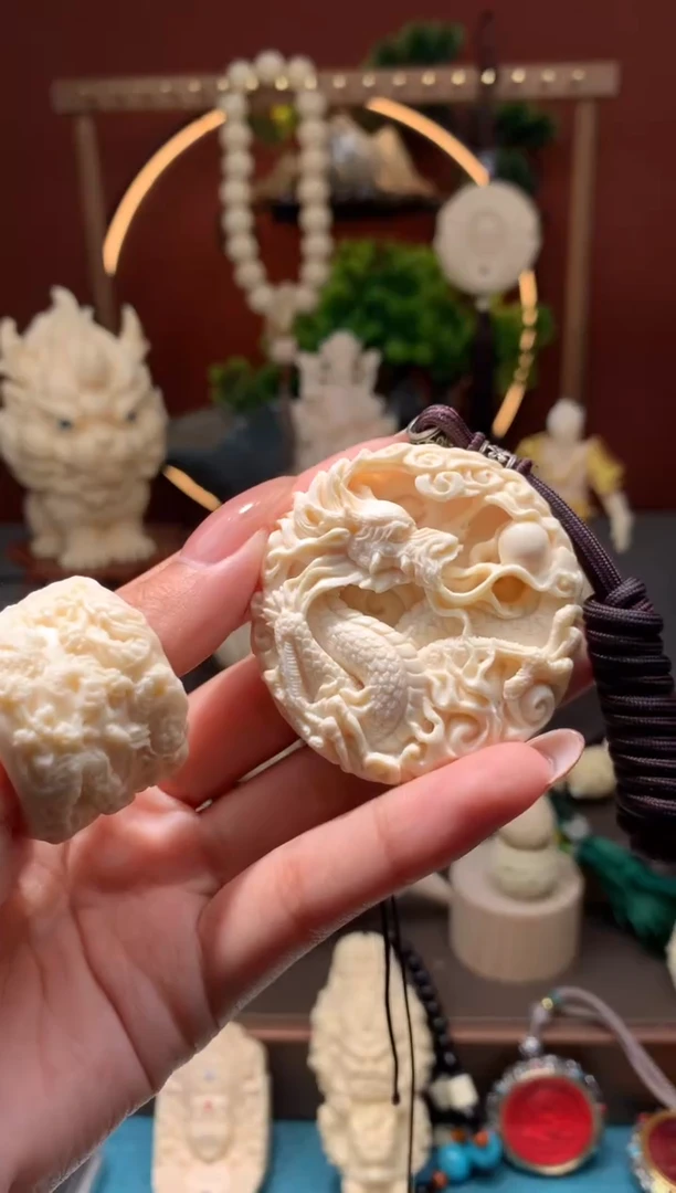 【闪购商品】菩提根/象牙果手串【重工版】龙凤呈祥