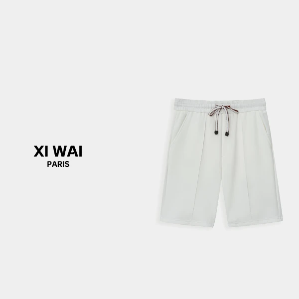 高级男装 春夏新品25s男士羊毛桑蚕丝混纺面料经典休闲短裤 L289