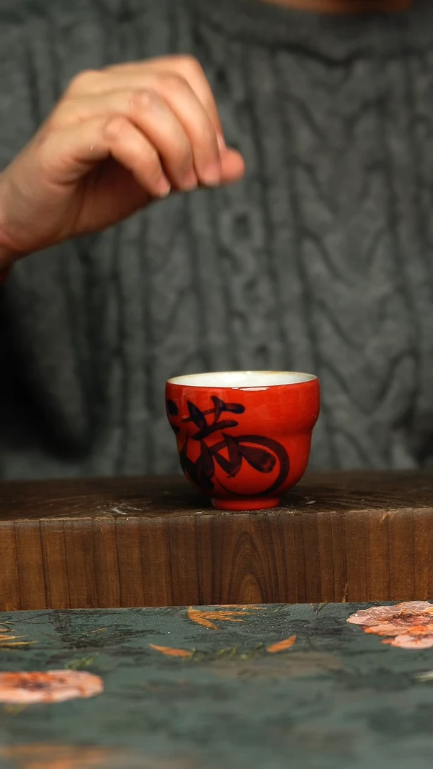 杯釉下彩手工手绘同款陶器