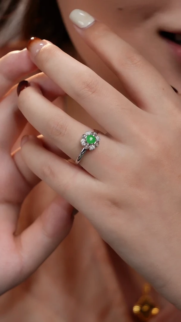 颈饰18K金镶嵌翡翠24戒指