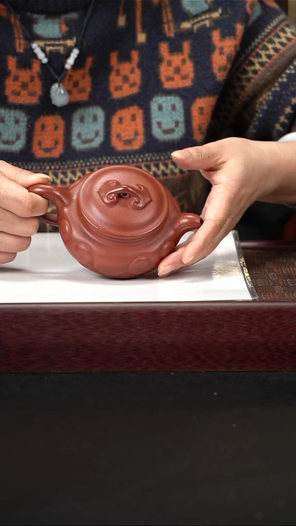 茶壶紫砂zq朱泥如意仿古220cc