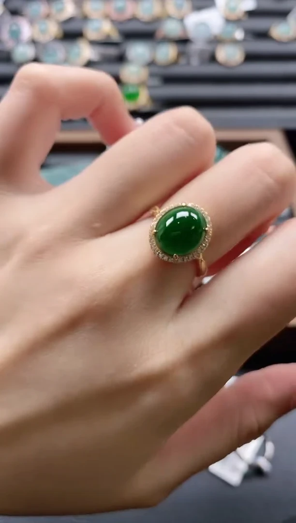【闪购商品】翡翠戒指银S925镶嵌51511