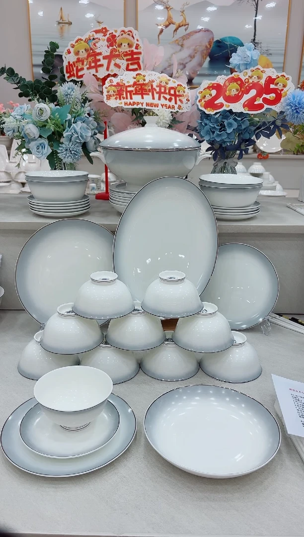 【闪购商品】碗单拍渐变灰10个米饭碗