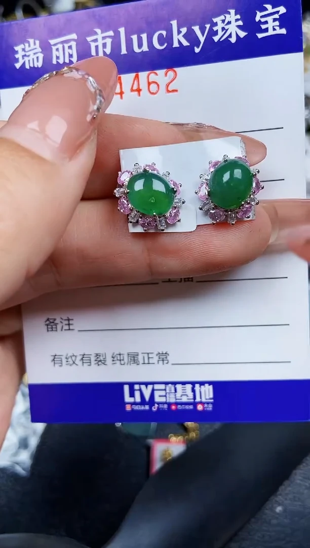 翡翠银S925镶嵌颈饰4462