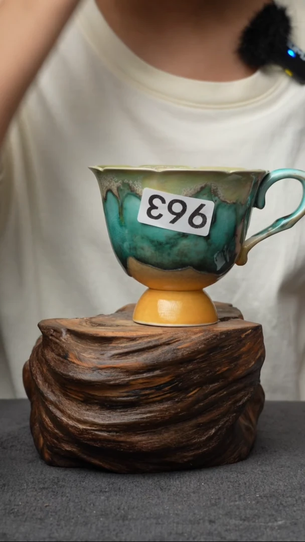 杯子963景德镇手创颜色釉杯（食品级）带冰裂纹