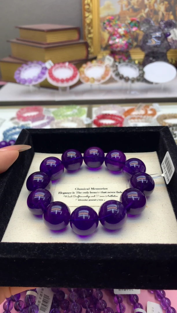 【闪购商品】水晶手串未镶嵌帝王紫乌拉圭紫水晶19+颜色以实物为主