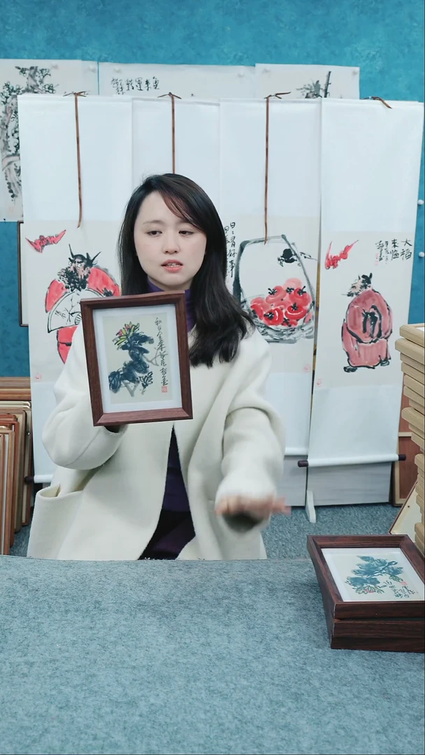 【闪购商品】国画8寸郑志超老师木质摆台