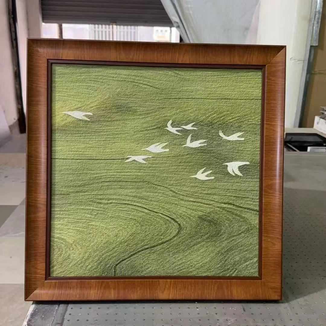 法式风绿色风景客厅装饰画小众艺术卧室餐厅挂画6060