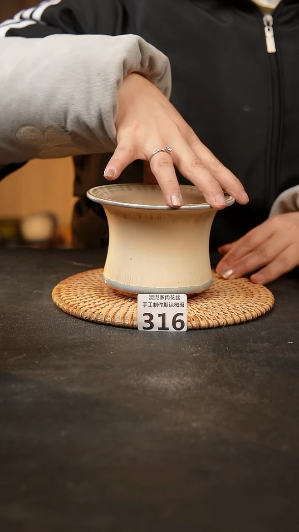 【闪购商品】瓷片316泥泥手工花盆