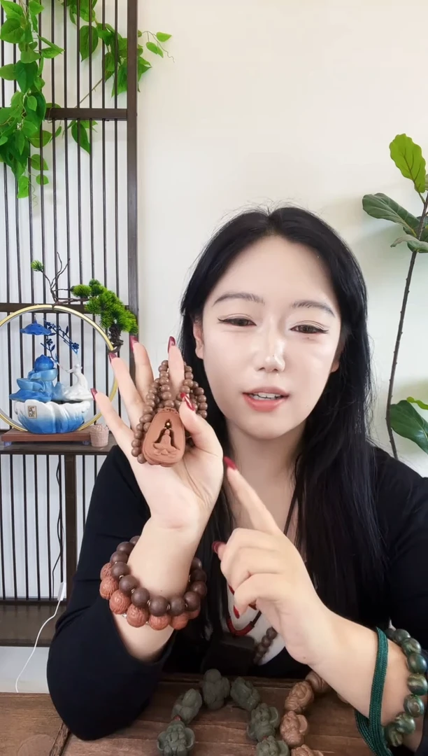泥塑灵虚香108籽脖挂