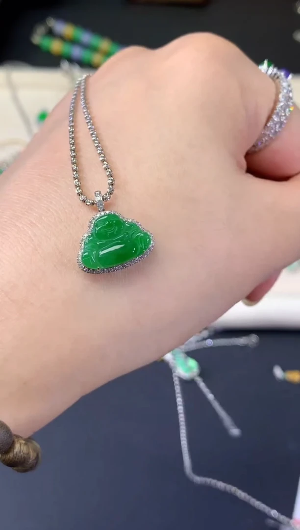 翡翠18K金镶嵌吊坠(不含链)mz8|2980