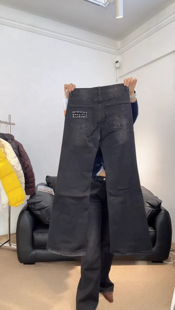 黑色加绒牛仔裤30-1178