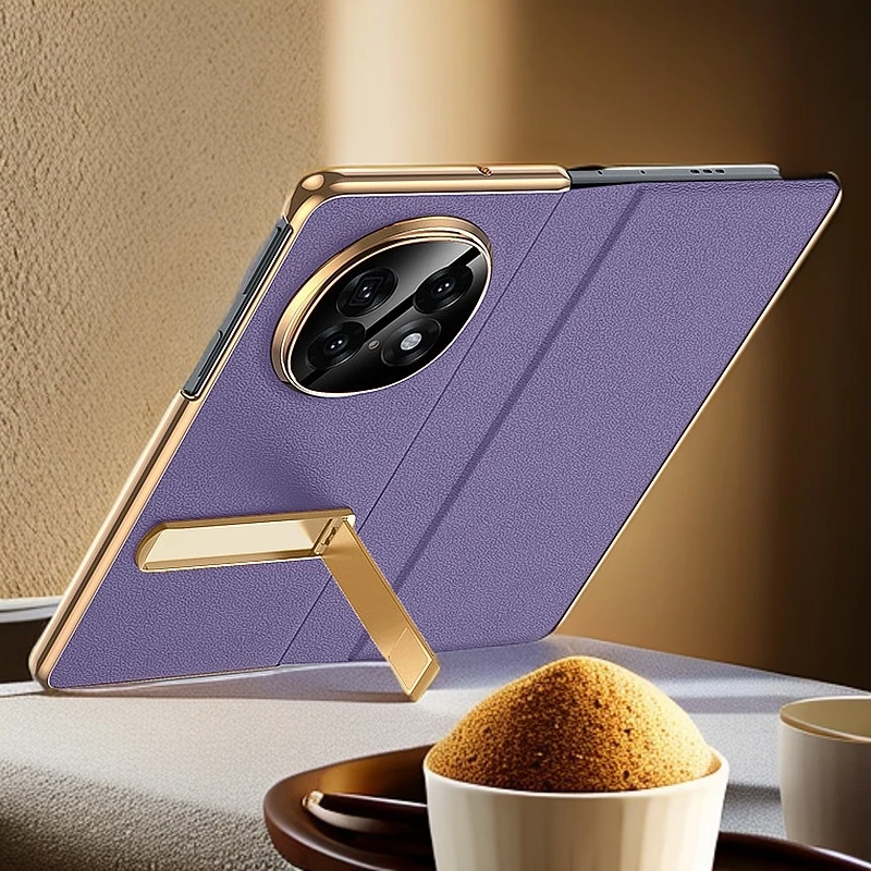 oppofindn5翻盖式全包真皮套支架吸磁高档防摔适用findn5手机壳