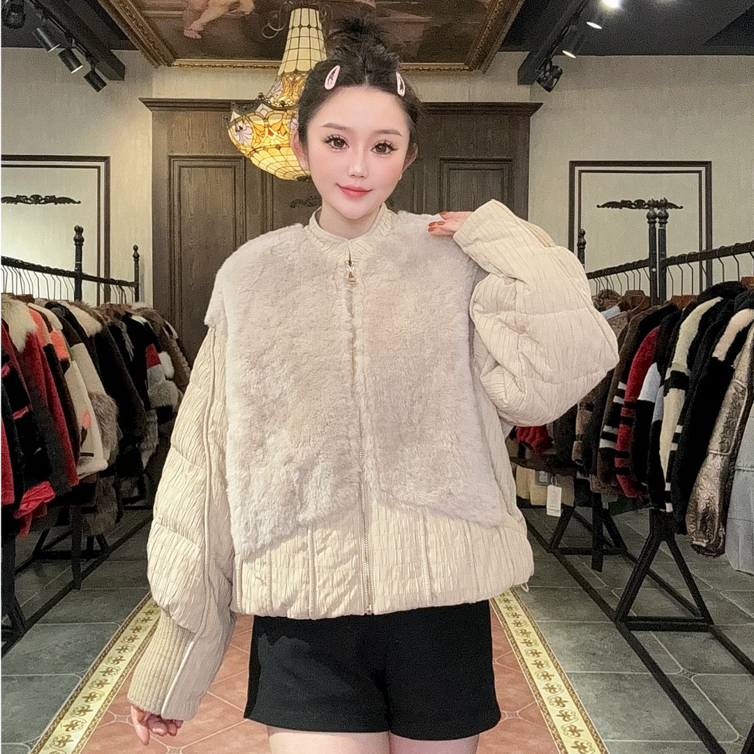 【DCP•Flagship store】85062-HE 2025新款时尚皮毛一体鹅绒外套