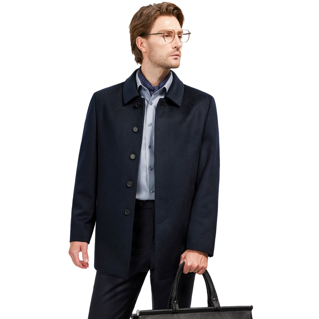 【100%羊绒+100%桑蚕丝】顶奢超厚羊绒桑蚕丝里布男士大衣198318