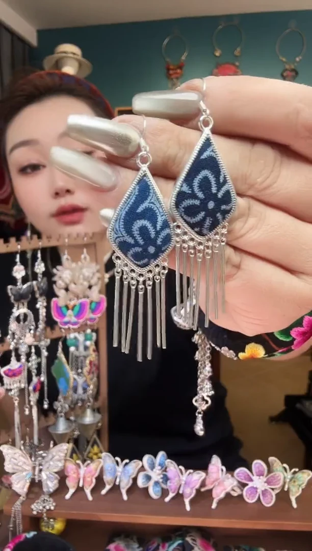 刺绣纯手工民族风刺绣耳环