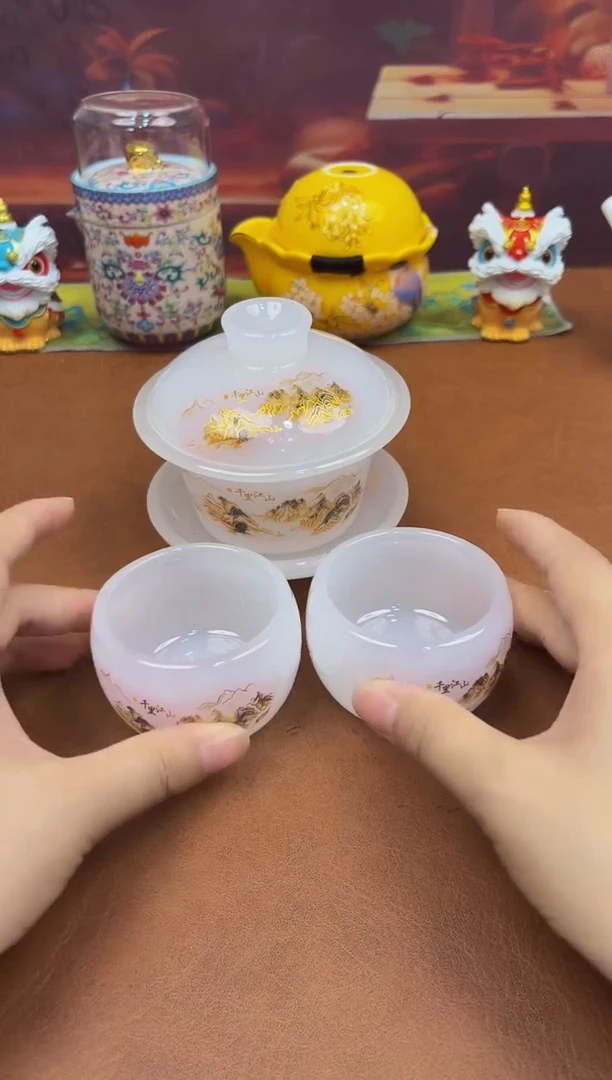 陶瓷茶具摆件旅行套组