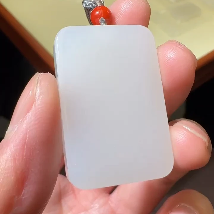 和田玉无事牌吊坠  124巴哥