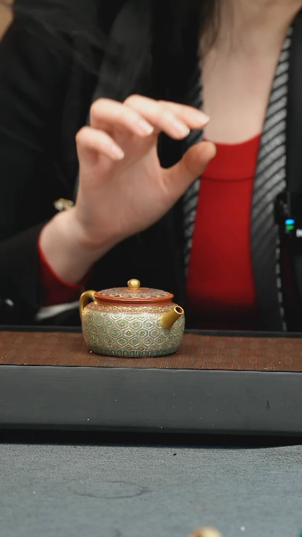 【闪购商品】紫砂茶壶五堂 宝相宋锦壶