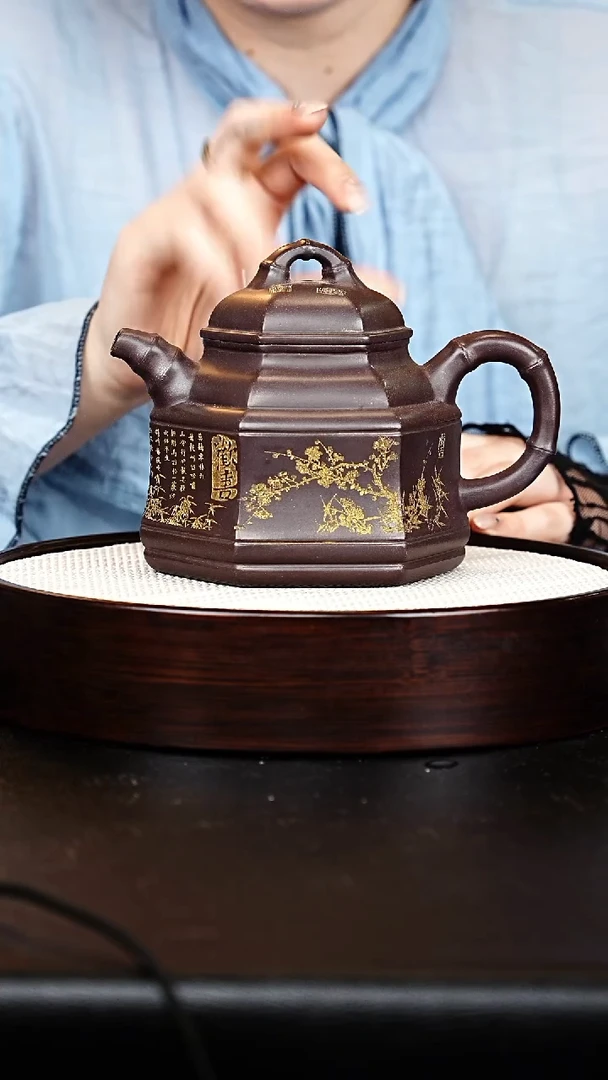 茶壶紫砂竹鼎壶