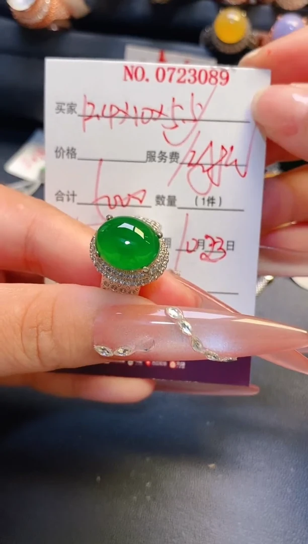 未镶嵌翡翠耳饰我*也铜托