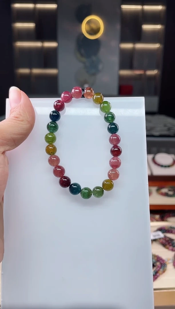 未镶嵌老矿碧玺单圈手串8mm+碧玺（多样性发一条）Q