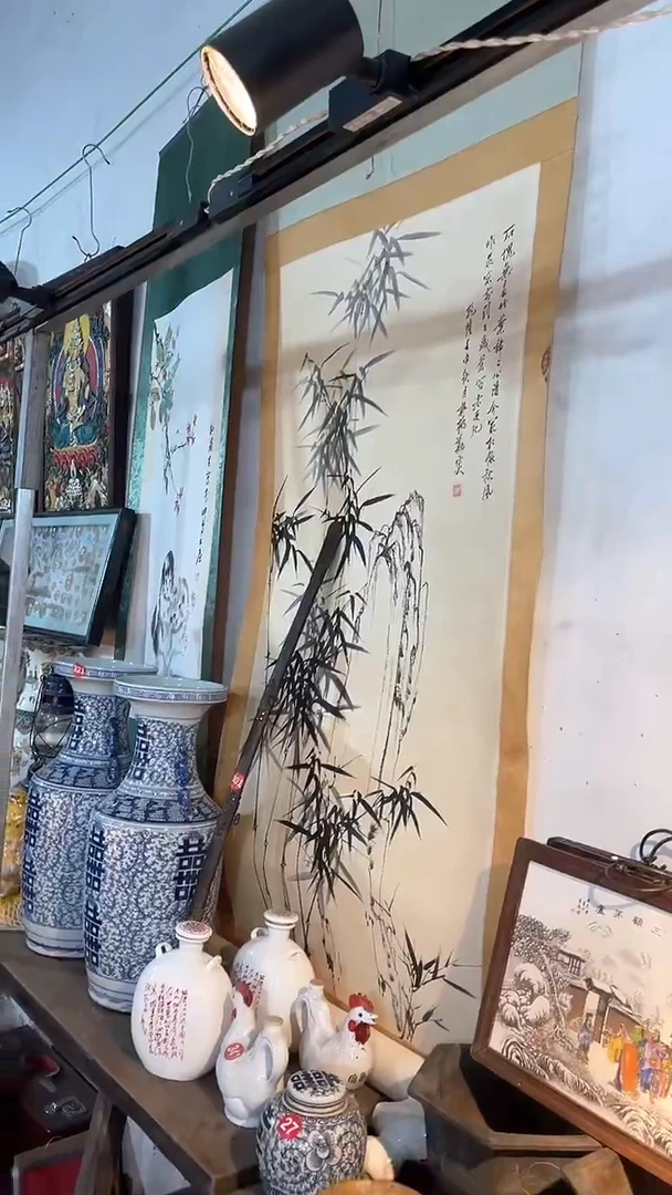 卡纸卷轴画复古怀旧民间收藏