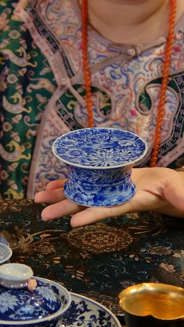 茶具盖置万花手绘、、、、