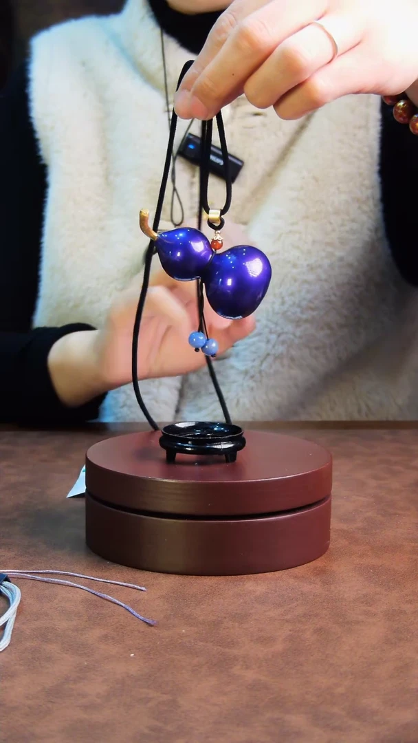 【闪购商品】144直播一物一图大漆酒葫芦送底座送挂绳