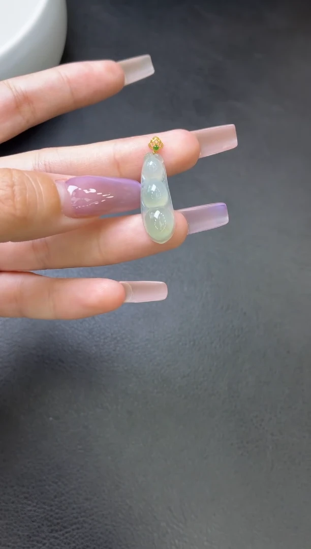 吊坠(不含链)18K金镶嵌翡翠吊坠多样性发一件（多样性发一件）