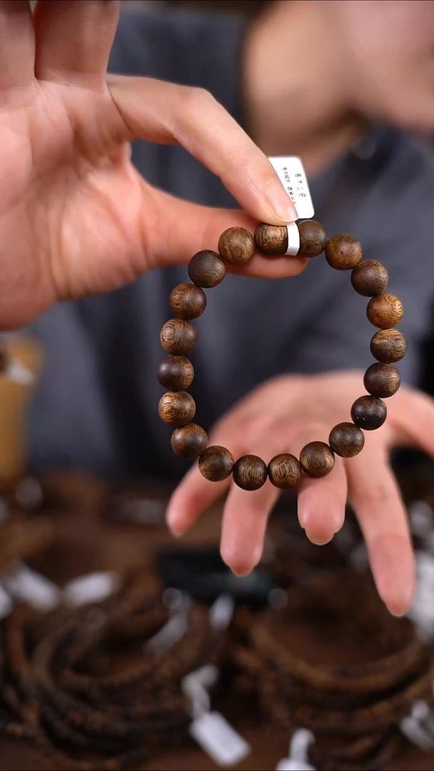 沉香手串【超95沉】不注油！不增香！10mm齐楠单圈手串高油！