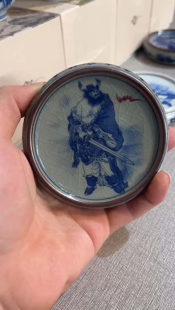 景德镇高温瓷盖置钟馗