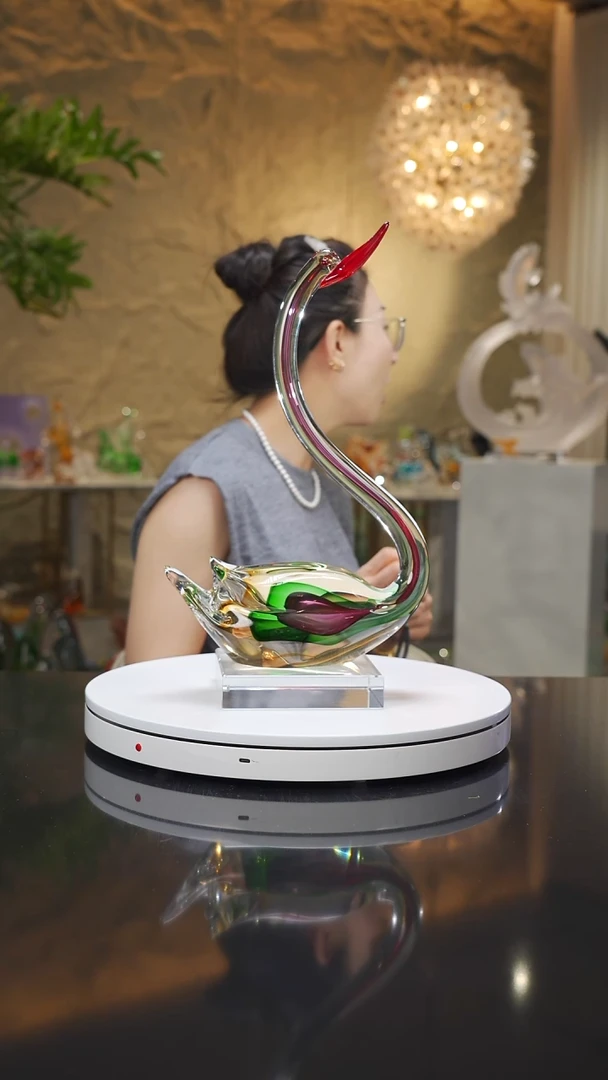 瓷片福利天鹅摆件17号