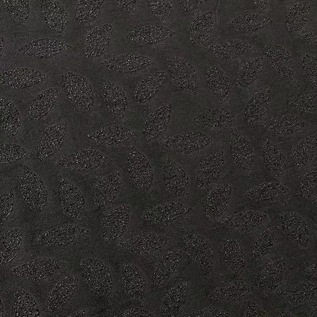 【黑色树叶韩国进口提花针织四面弹】打底上衣打底裙面料