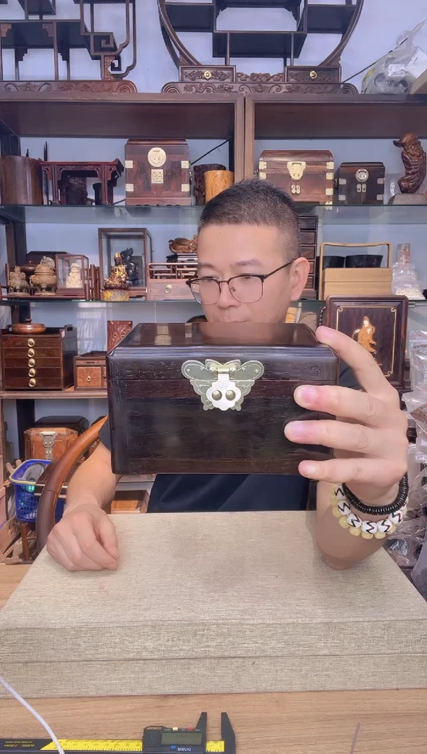 乌木类架子773大红酸枝带内衬首饰盒