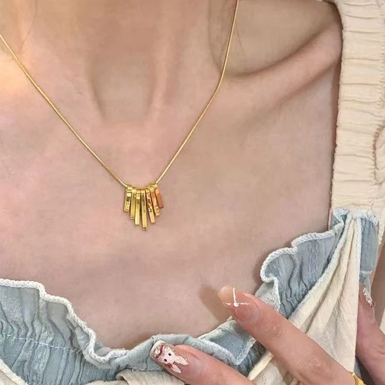 钛钢项链 扇形项链