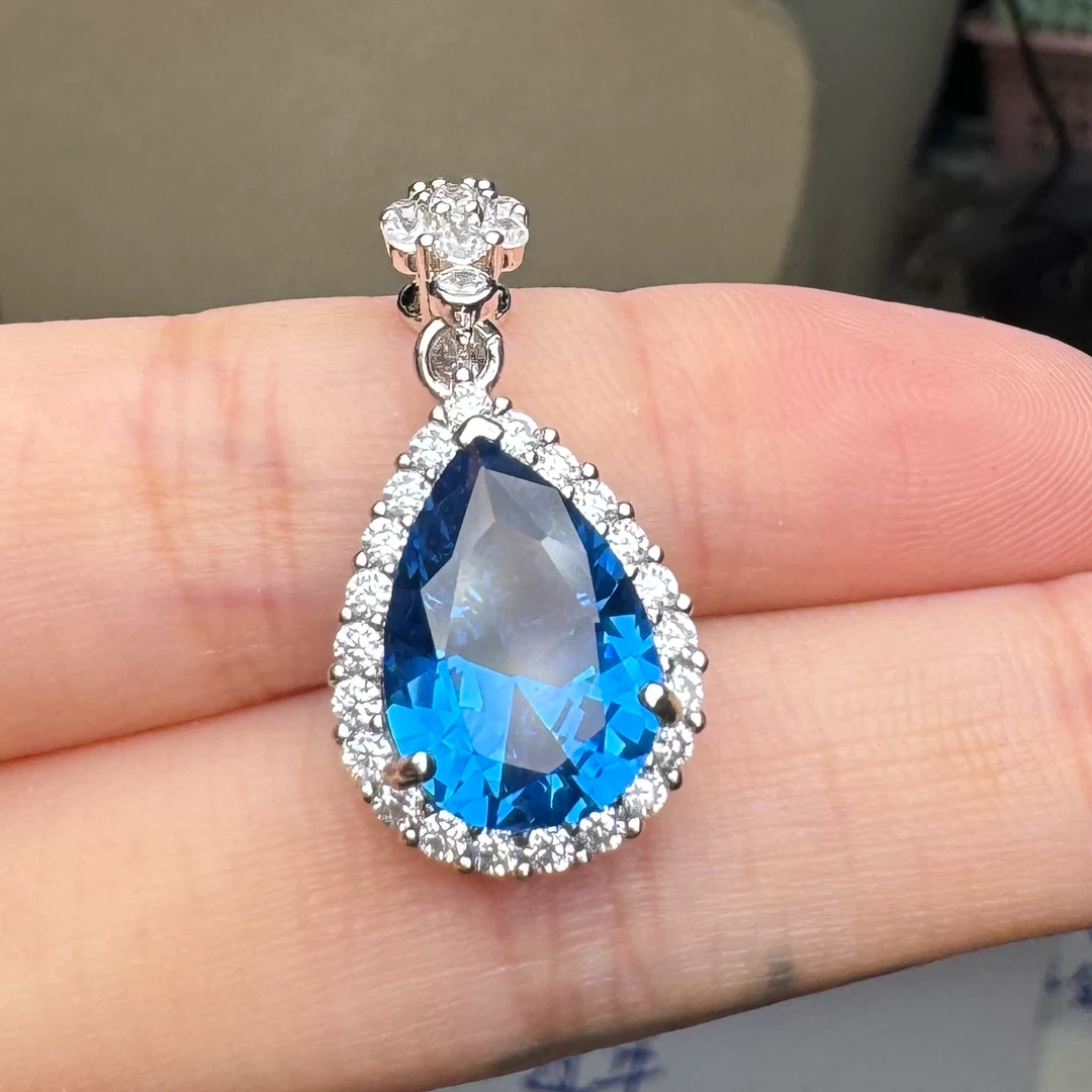 合成(培育)尖晶石气质时尚-精工合金培育吊坠配链429