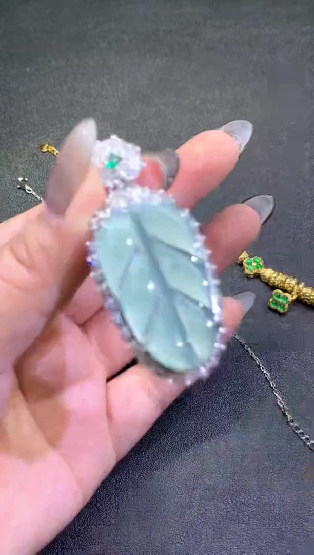 【闪购商品】翡翠挂件未镶嵌叶子-56