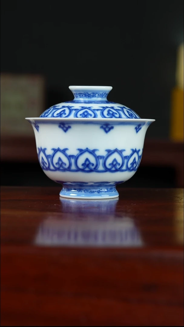 祖传窑  真柴窑传承400年宝相二才盖碗